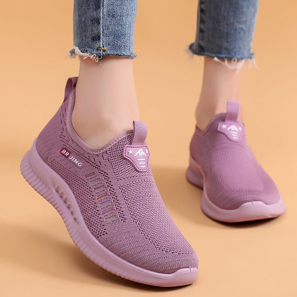 老北京布鞋女士网鞋透气飞织网妈妈鞋运动休闲健步女鞋春夏运动鞋