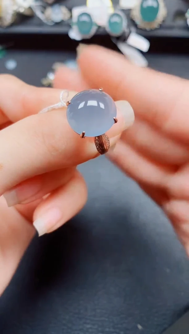 银S925镶嵌戒指翡翠翡翠