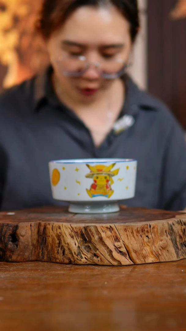 碗343老陶泥高脚碗