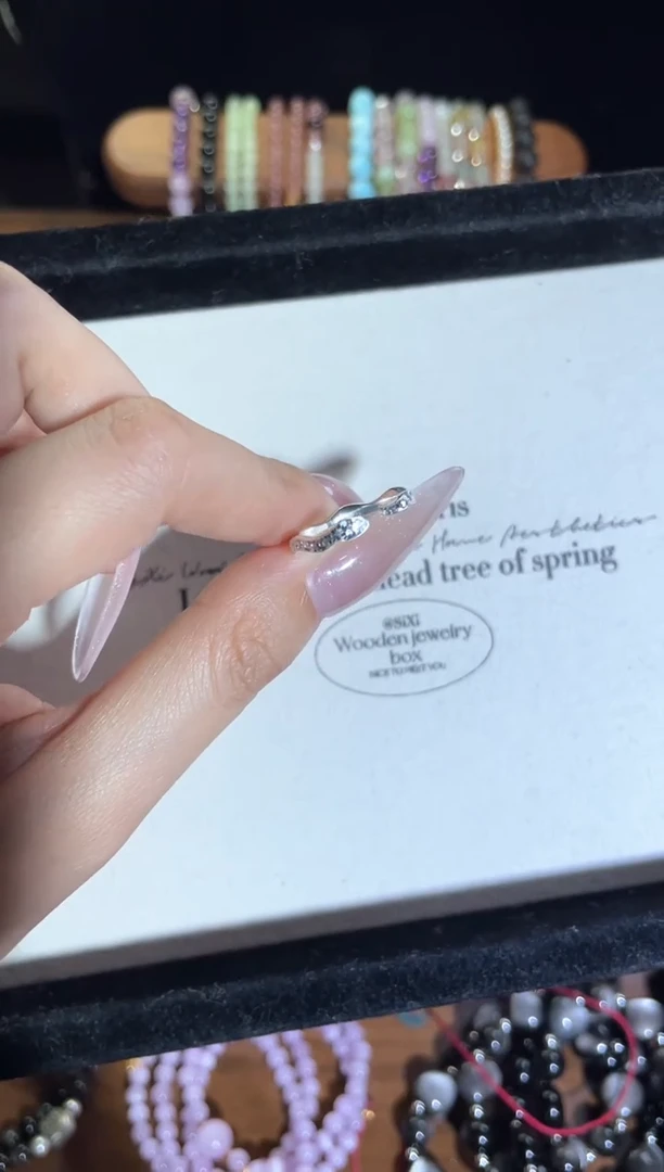 【闪购商品】水晶手链银S925镶嵌小蛇戒指