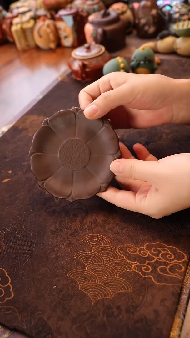 茶壶紫砂紫泥莲花盘