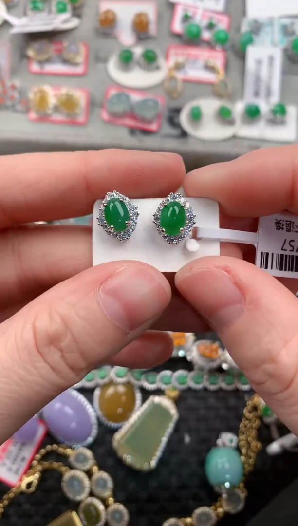 银S925镶嵌戒指翡翠1212---5