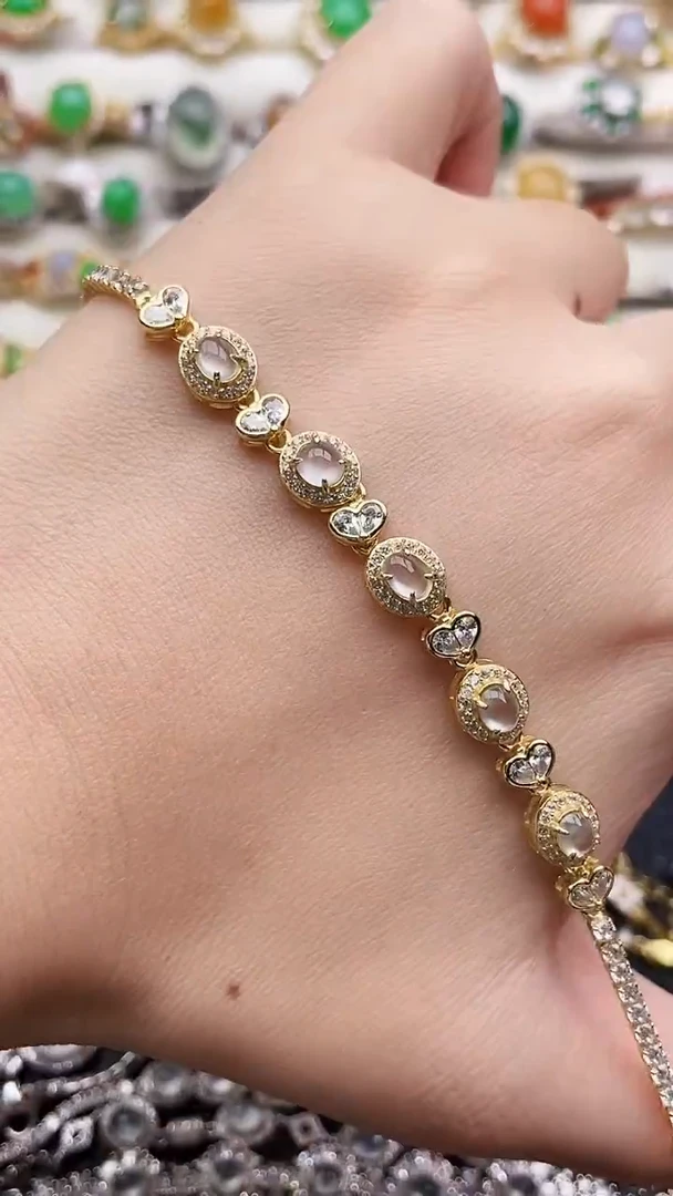 银S925镶嵌手链翡翠241