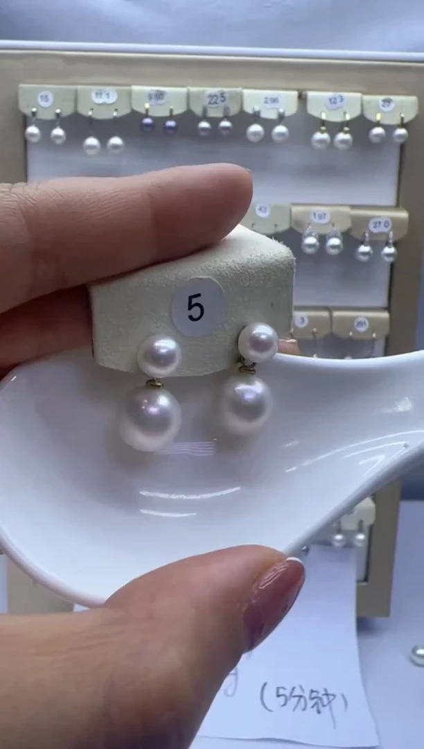 【闪购商品】淡水珍珠耳饰银S925镶嵌5