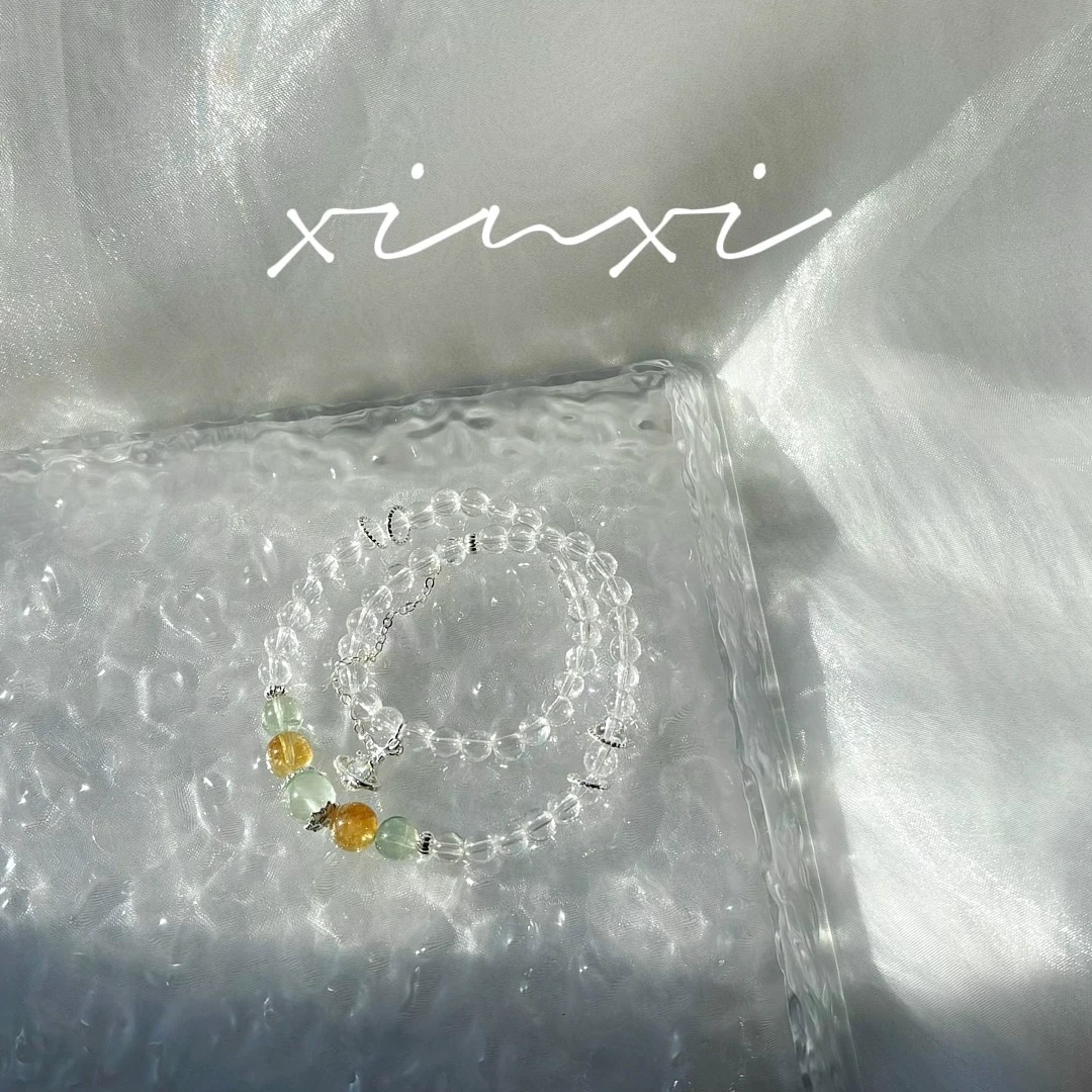 【炘喜】天然白水晶双圈手串多样性发货 发其一A2-030