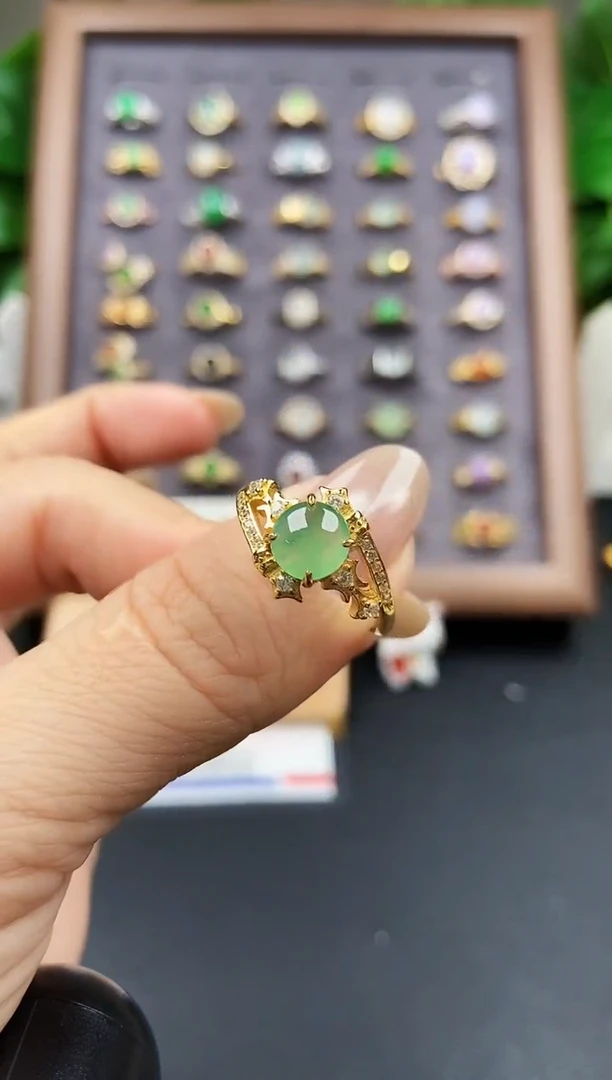 银S925镶嵌戒指翡翠21