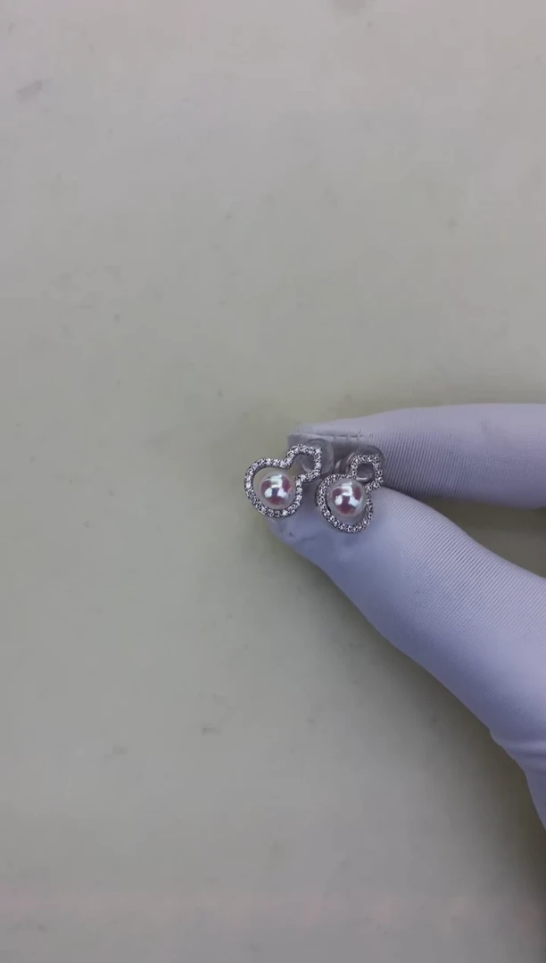 银S925镶嵌DA海水珍珠 GD155 耳钉 6