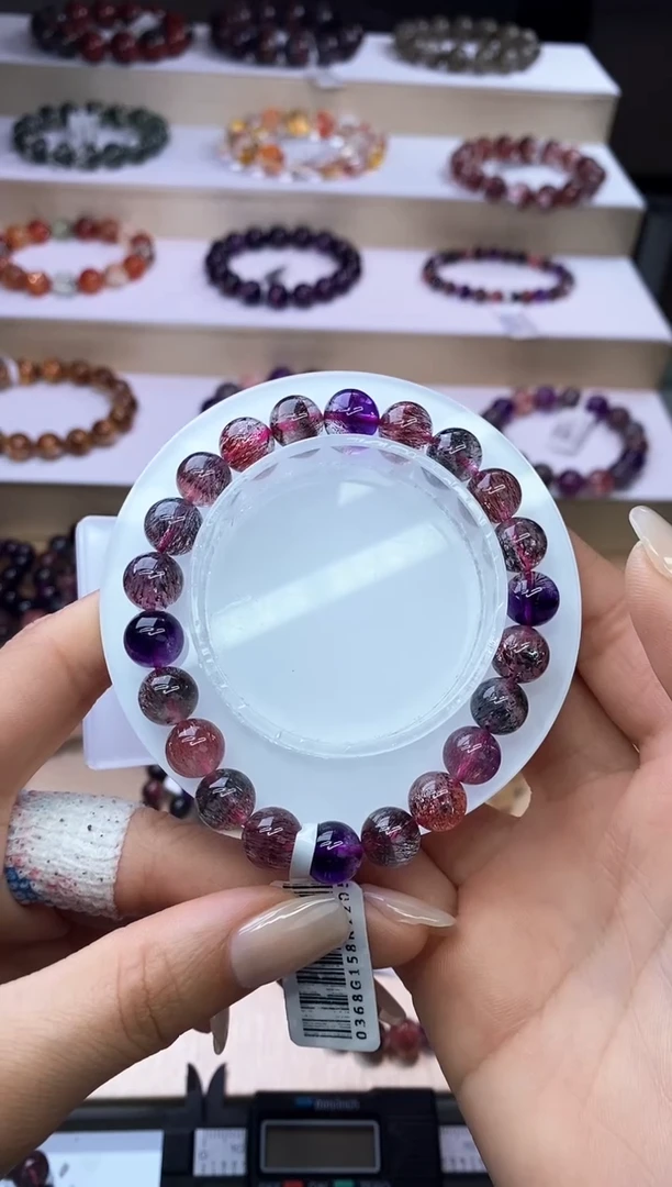 【闪购商品】水晶手链未镶嵌黑加仑超七9m+