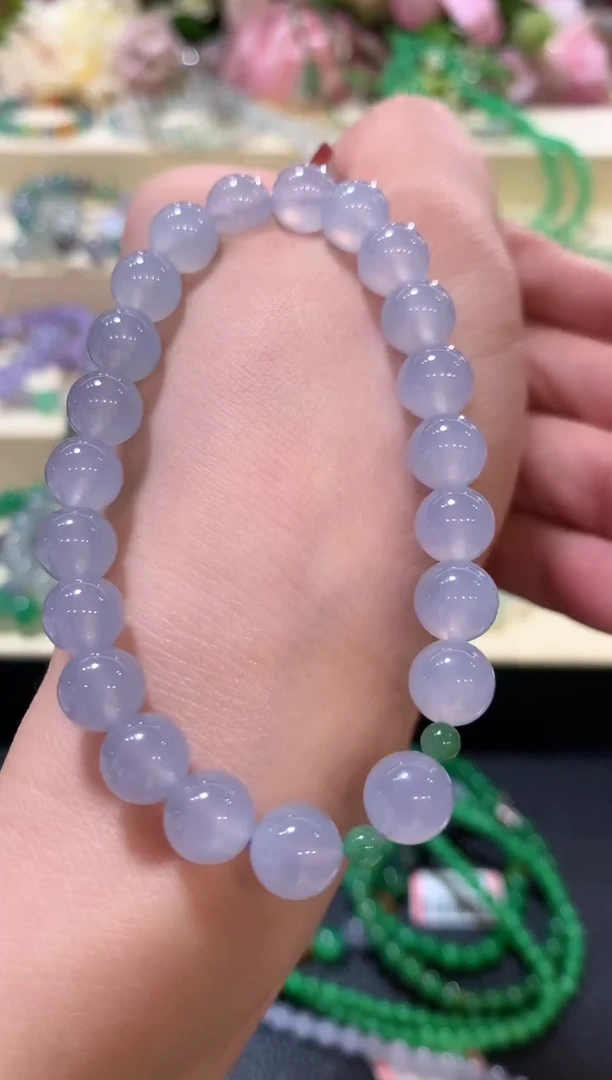未镶嵌手串翡翠z226紫色有色差1