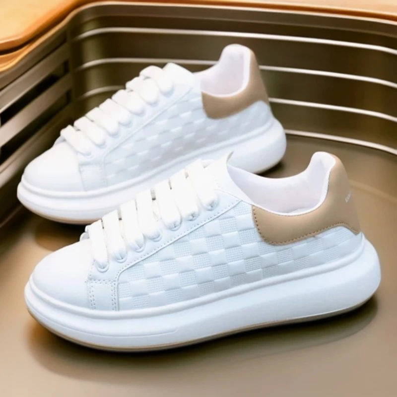 百搭小白鞋女鞋2025夏季新款低帮运动休闲鞋韩版增高白鞋男款板鞋