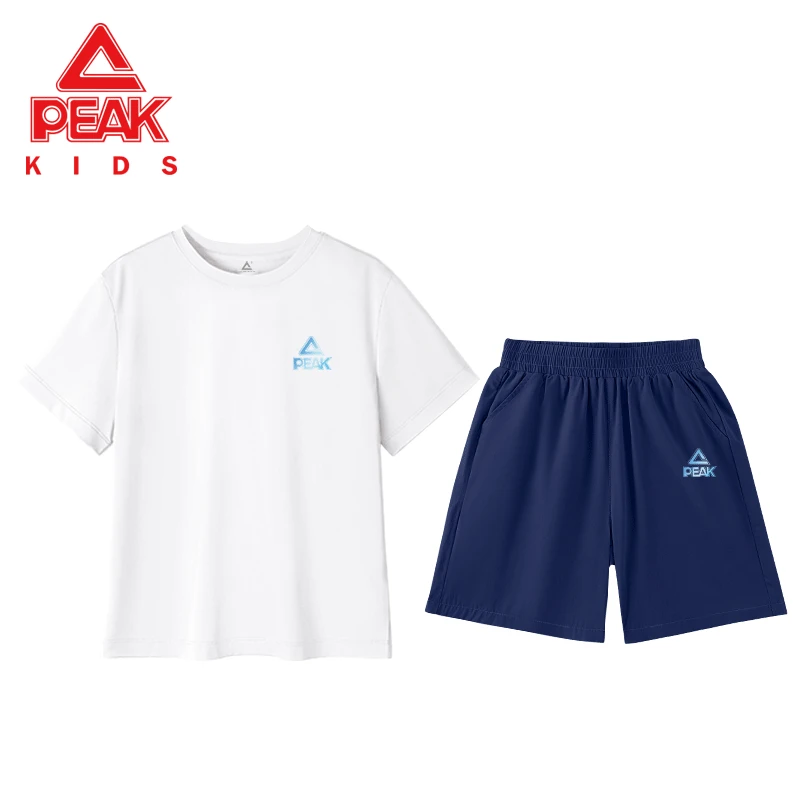匹克儿童夏季运动套装2025新款男童速干短袖两件套小男孩凉感夏装
