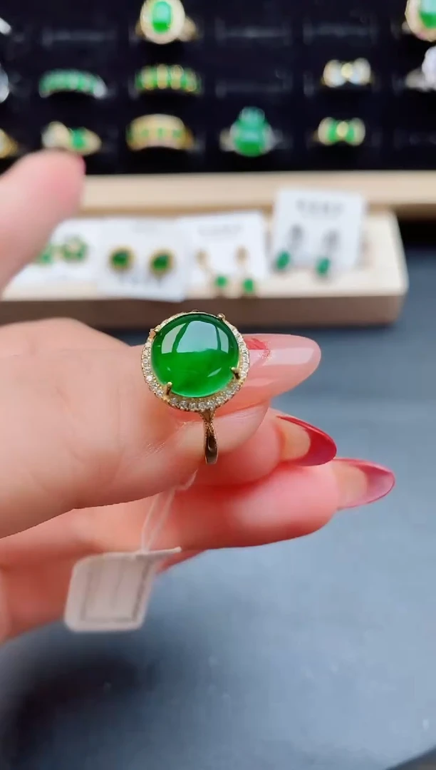 【闪购商品】翡翠戒指银S925镶嵌12121