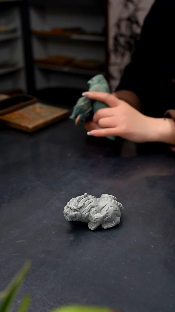 【闪购商品】松花石貔貅茶宠手把