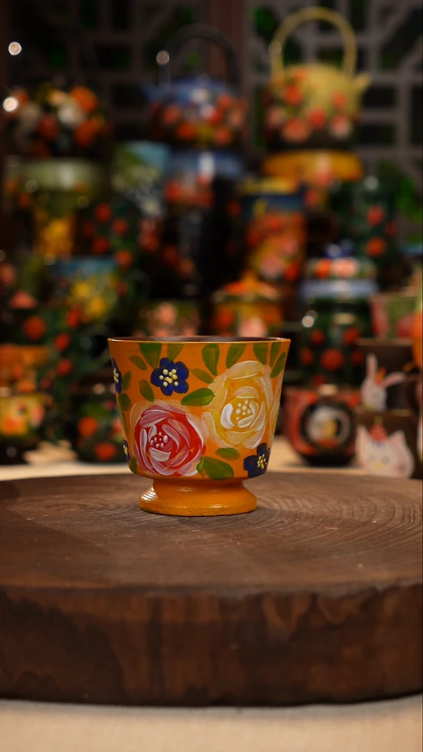 紫砂油画手绘釉下彩