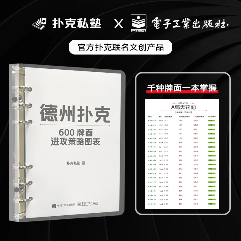 德州扑克600牌面进攻策略图表电子工业出版社联名文创GTO进阶自学