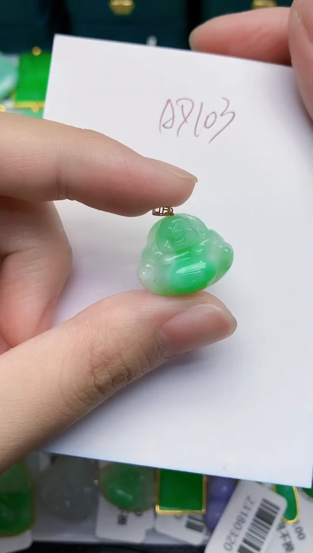 翡翠18K金镶嵌颈饰000000000