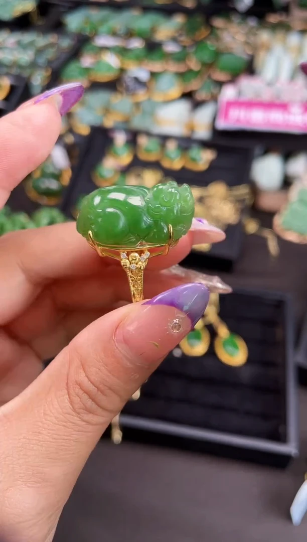 【闪购商品】和田玉戒指银S925镶嵌多样性发一