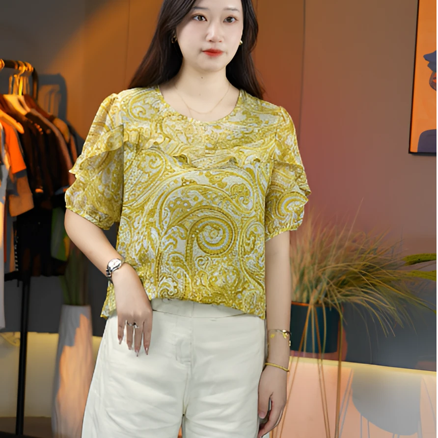 2025新款时尚洋气减龄显瘦女短袖气质T恤女#785528