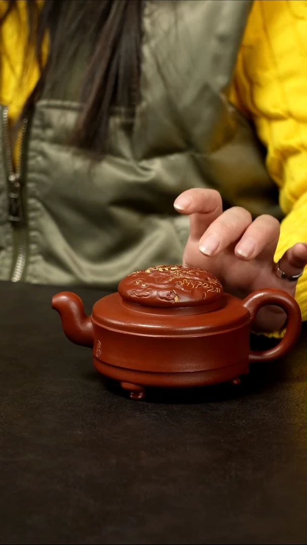 紫砂茶盘朱泥大红袍紫砂壶