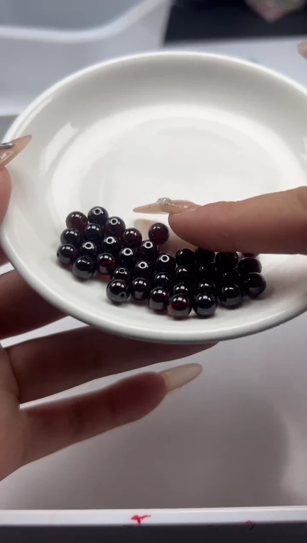 未镶嵌颈饰石榴石w758石榴石6mm*15颗