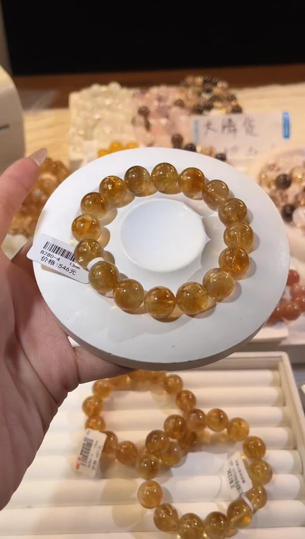 合成欧泊未镶嵌手串多样性发一Q76黄阿赛13mm