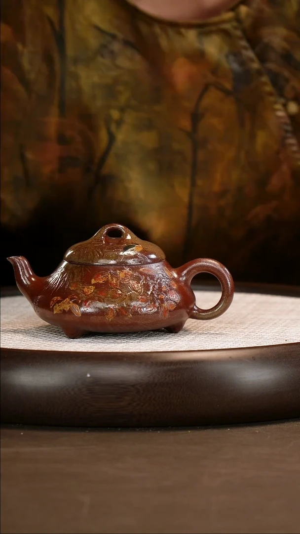 茶壶紫砂【鲍宜明】段泥柴烧汉棠瓢  240cc
