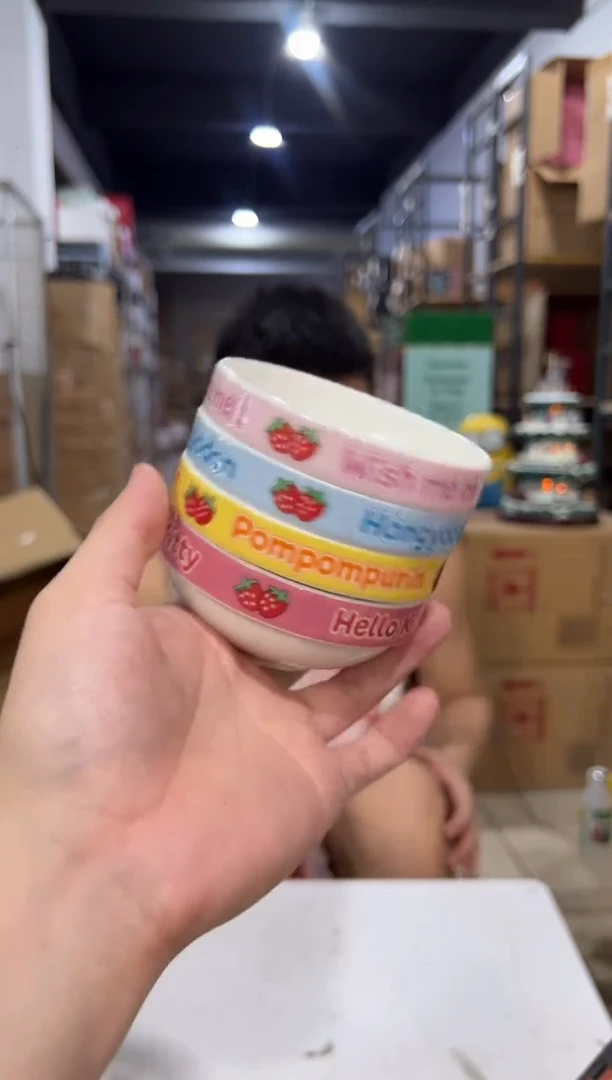 瓷片三利鸥甜品小碗4件套