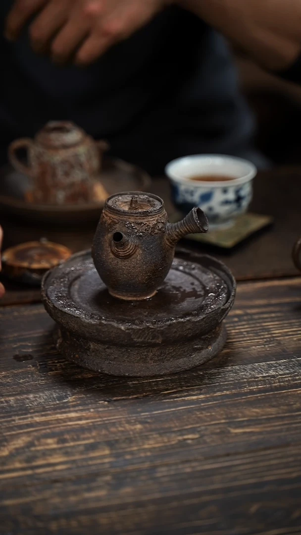 全手工制作 南蛮 橄榄 侧把壶  100cc