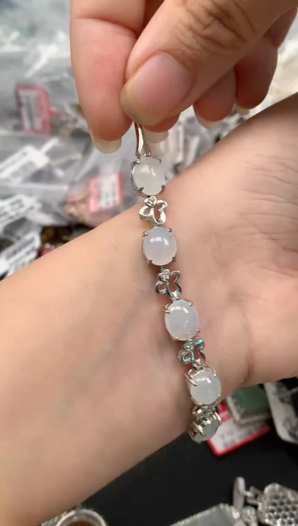 翡翠戒指银S925镶嵌天然A货缅甸翡翠