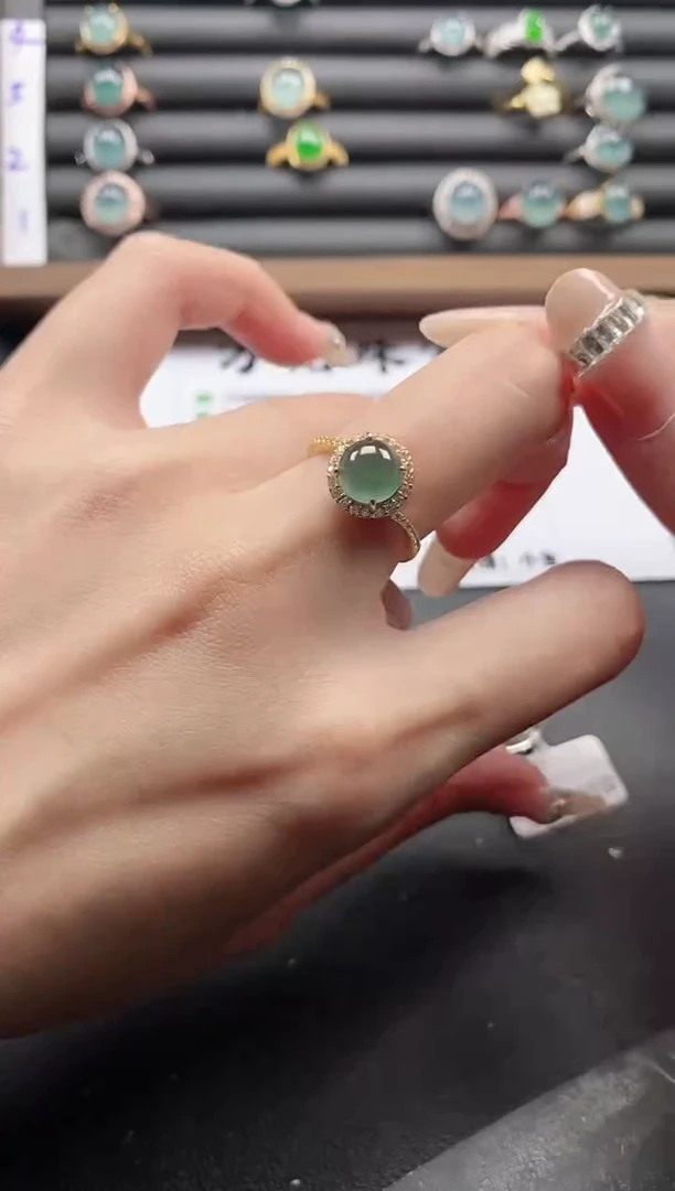 银S925镶嵌戒指翡翠51511