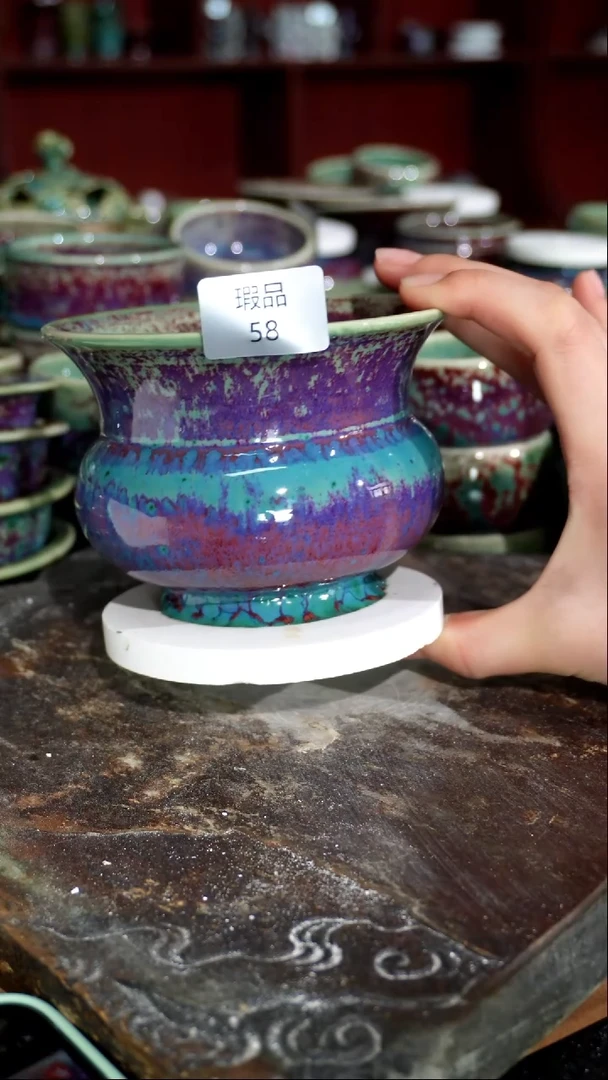 摆件精品窑变钧瓷茶器