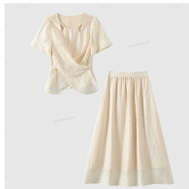 【晚舟专属】通勤休闲风时尚轻奢部落风重工短袖复古套装A25W0093