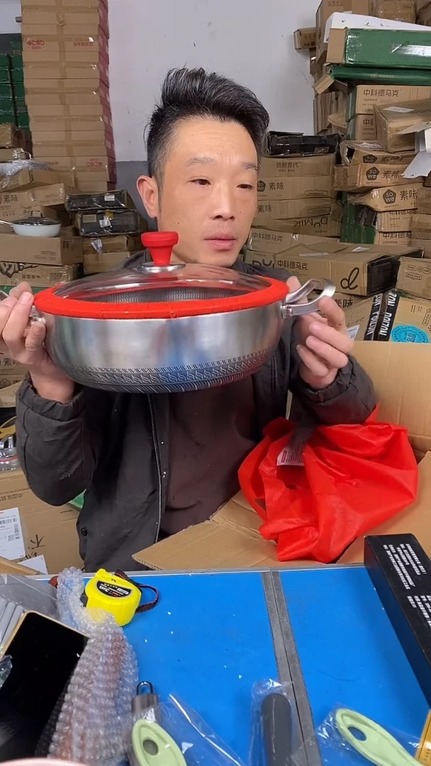 1双耳不锈钢汤锅30有盖