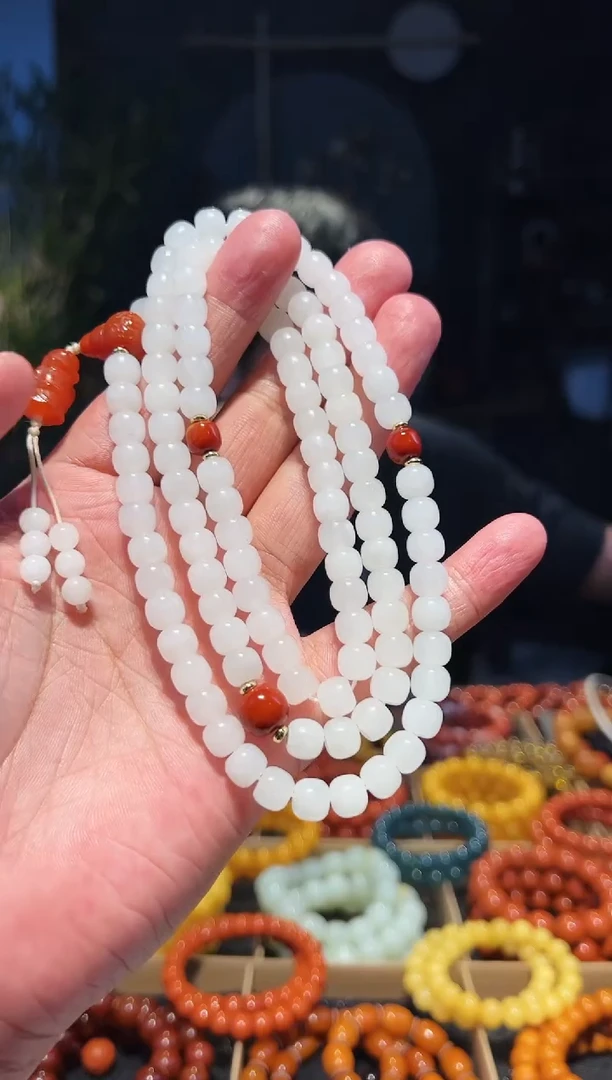 手串未镶嵌和田玉8+108多圈