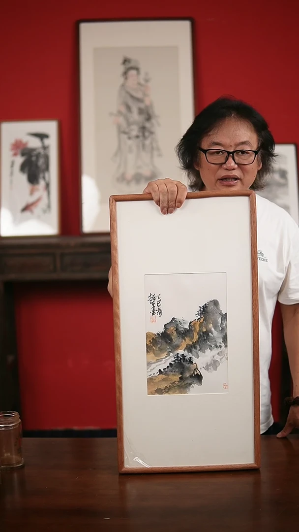 国画应*手绘手写-36*69实木框