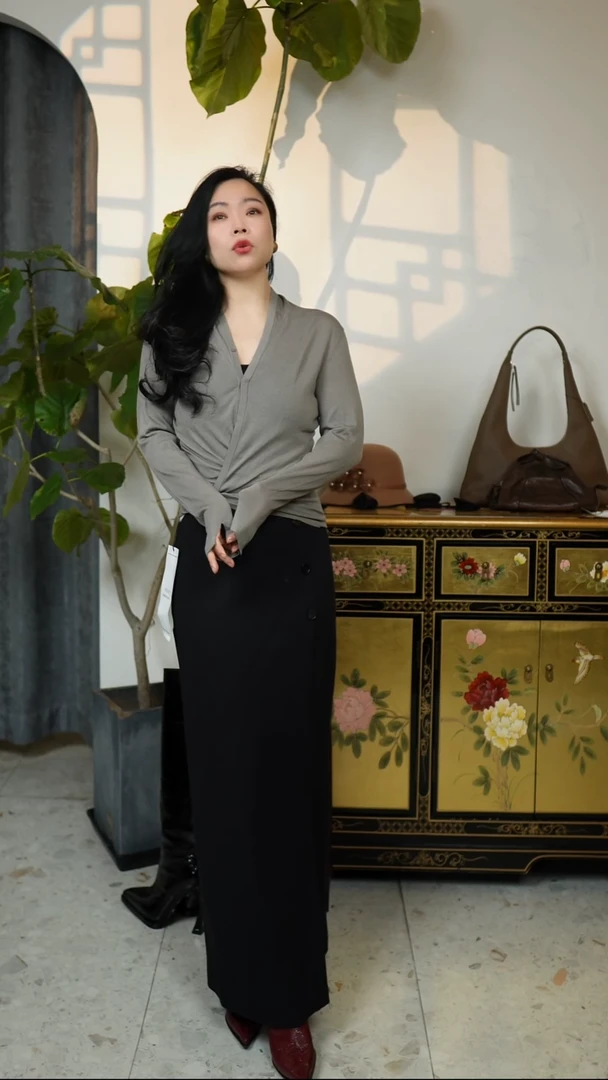 M码，高级羊毛开衫，灰色，（100%美丽诺 羊毛）