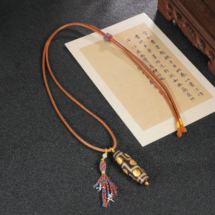 18K金九眼珠珠流苏毛衣链项链 G80001