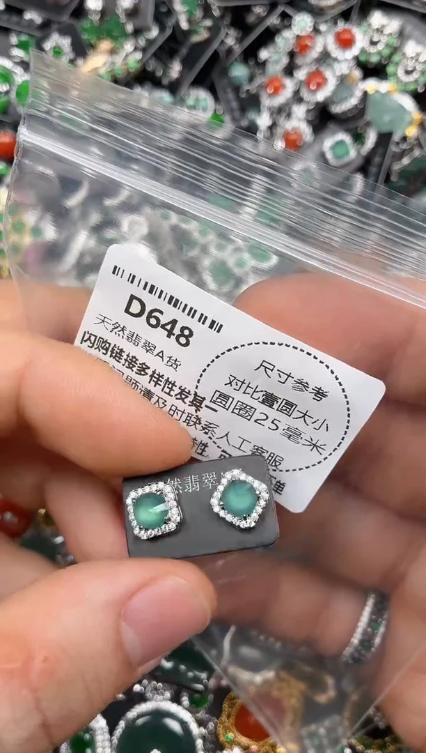 颈饰未镶嵌翡翠D648耳钉