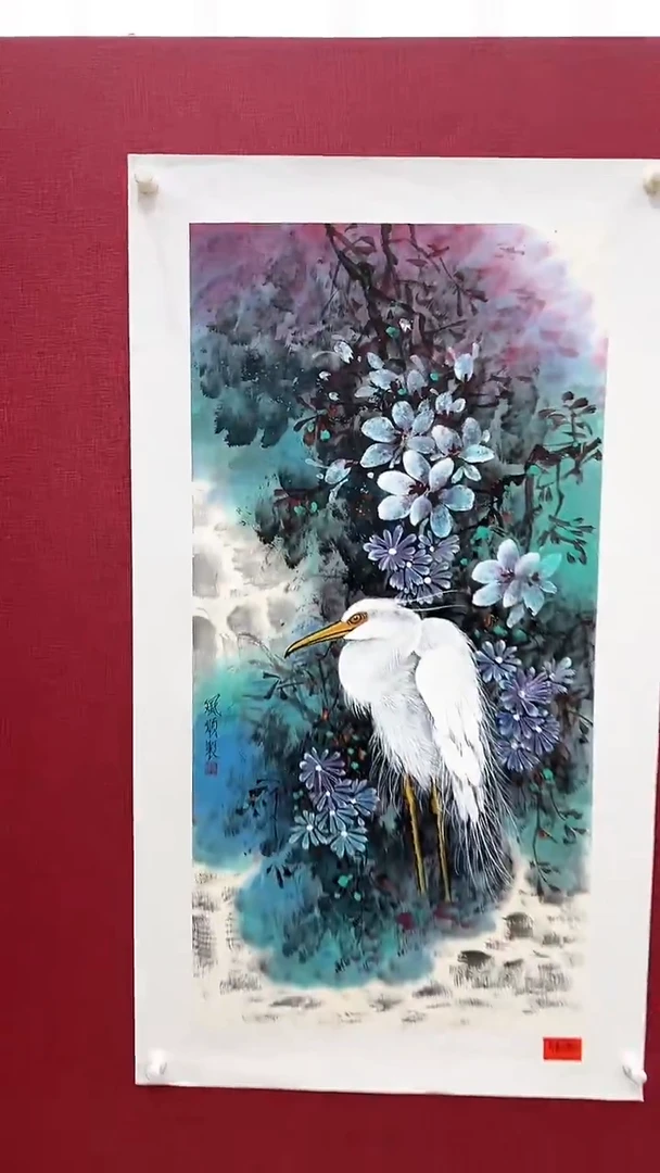 国画杨风顺绘画4.5pc花鸟YJ紫P