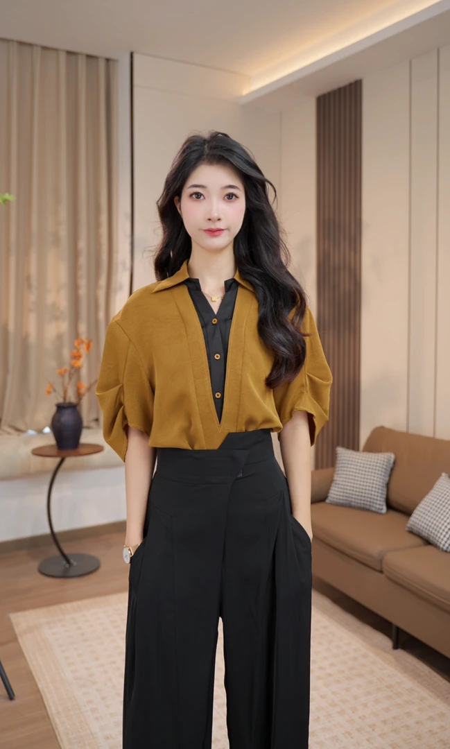 【粤粤】法式百搭衬衫减龄复古港风女装轻奢夏季衬衫