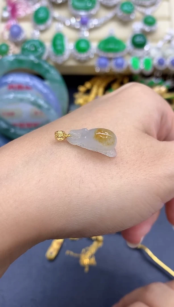 颈饰18K金镶嵌翡翠326-中国好珍宝