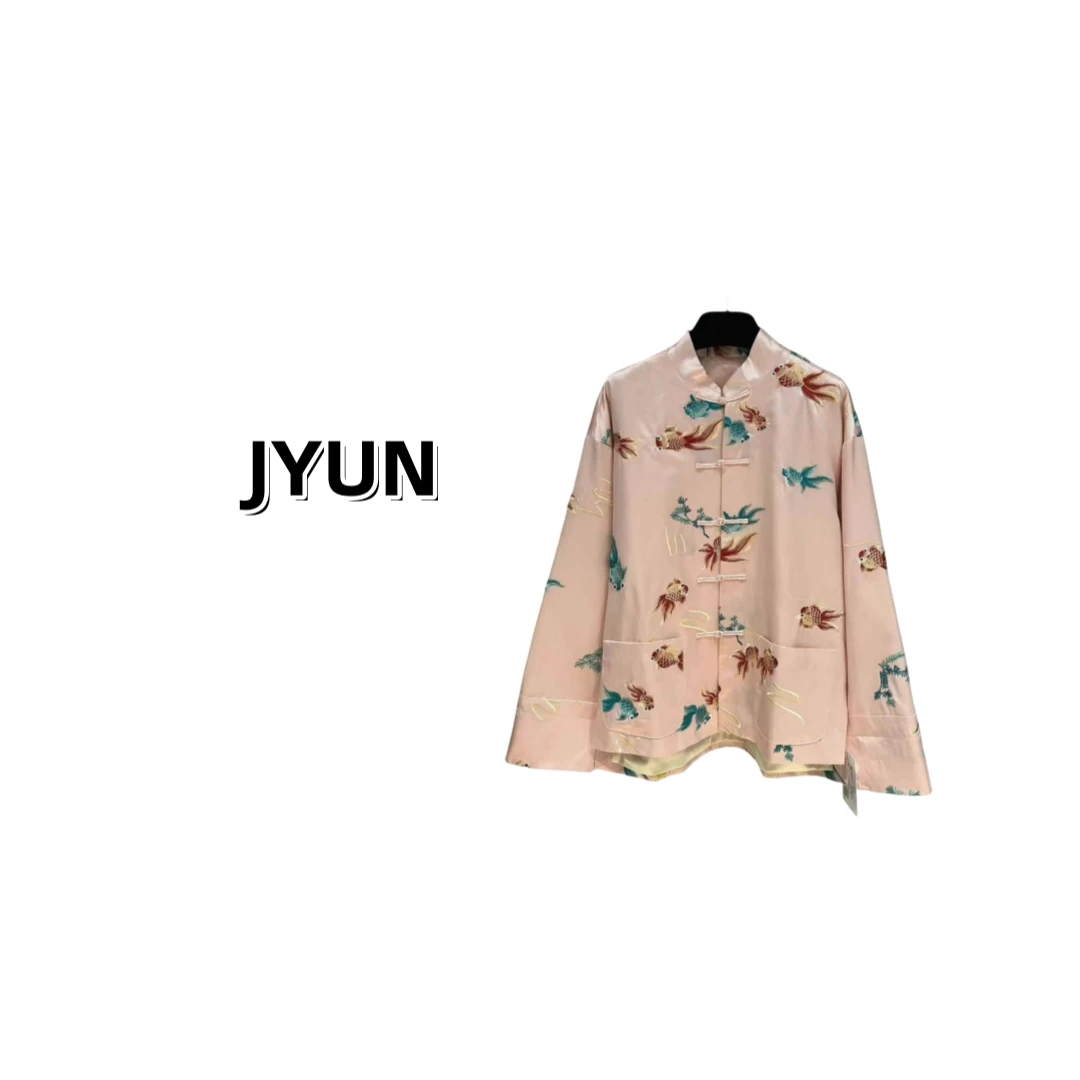 99休闲短外套常规睡衣百搭拼接轻奢中国风印花春季外套宽松型网红