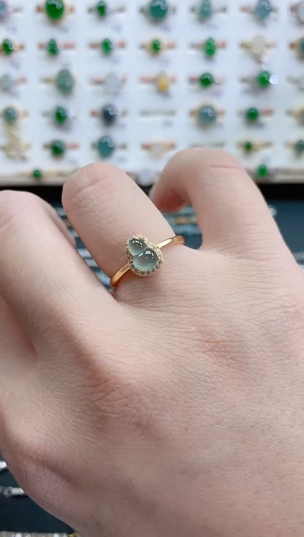 银S925镶嵌戒指翡翠天然翡翠