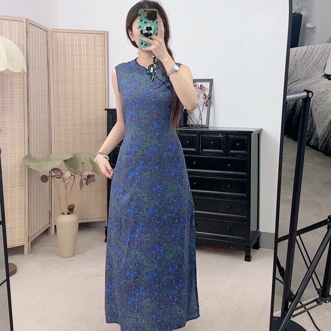 【花筵笑A8083】新中式无袖旗袍