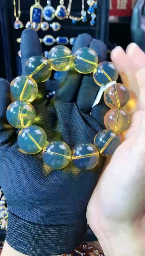 【闪购商品】琥珀珠宝奇石未镶嵌20MM高蓝手串
