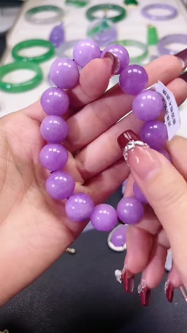 【闪购商品】翡翠颈饰14K金镶嵌14m手串