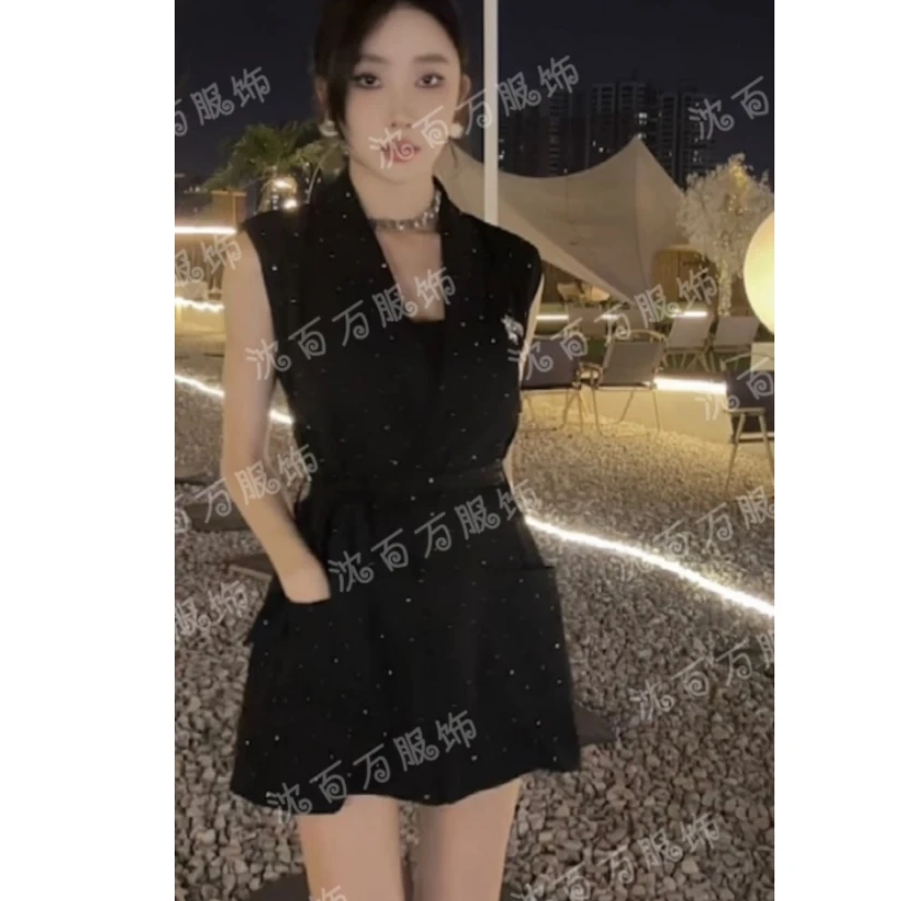 马甲女2025新款气质韩版宽松无袖中长西服外套女香风马甲