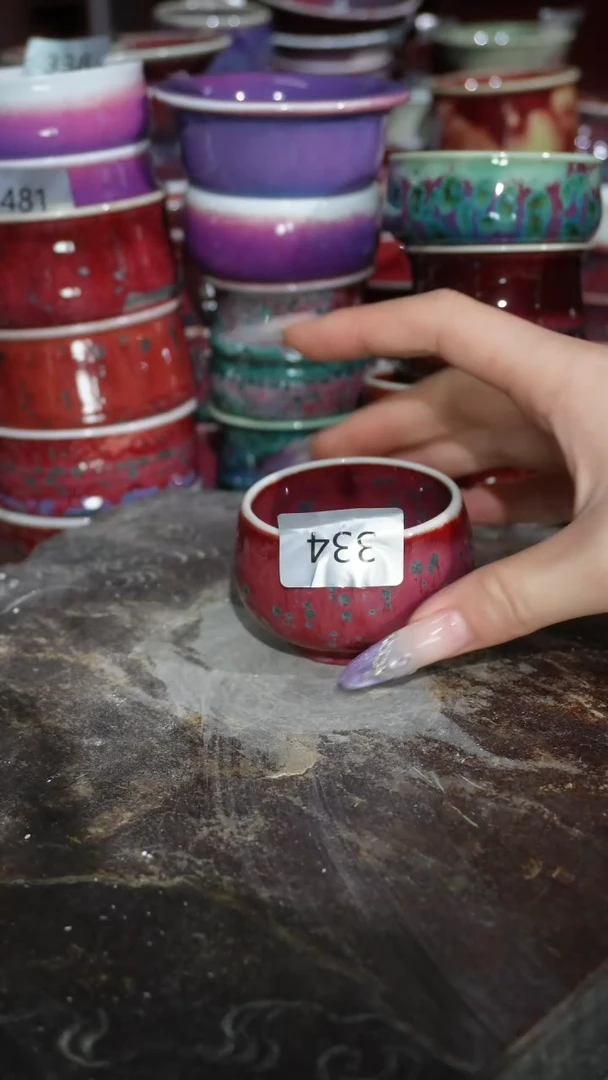 摆件陶精品窑变钧瓷茶器