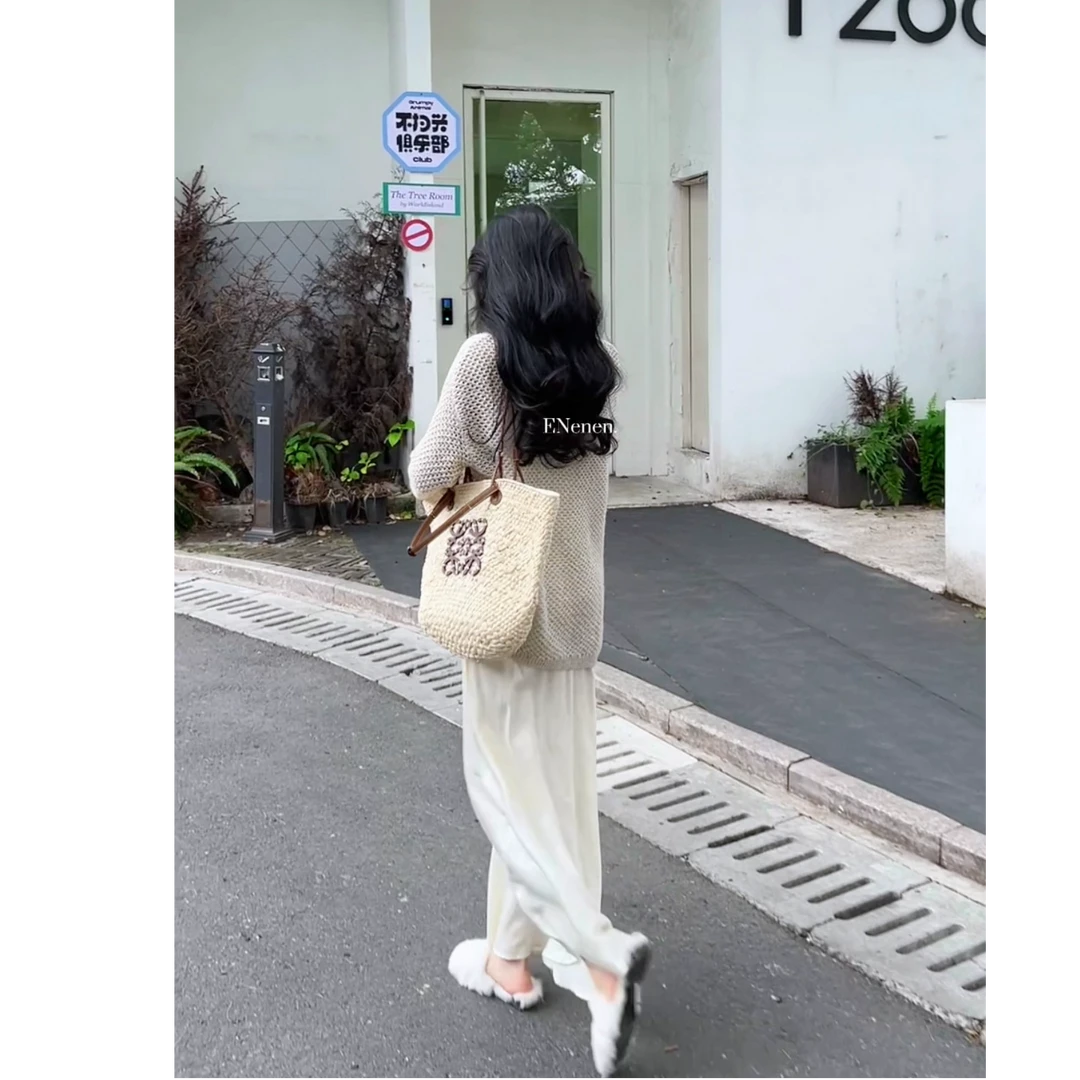【智恩专属】新款秋季网红套装气质慵懒风毛衣吊带裙两件套 TX24099