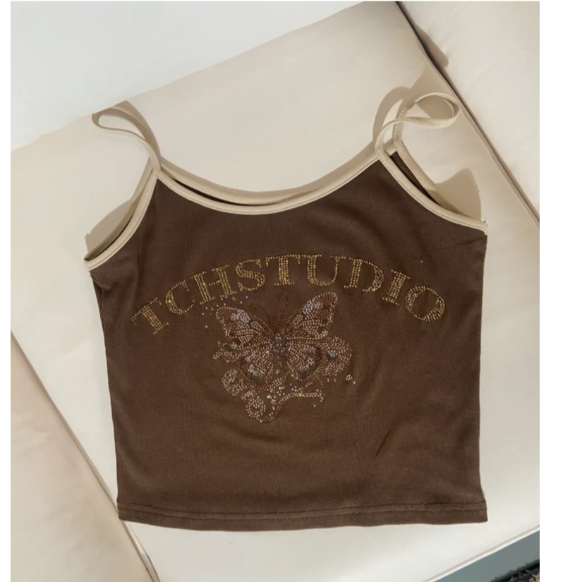 TCH私服烫钻工艺新款时尚休闲百搭舒适吊带女轻奢tch